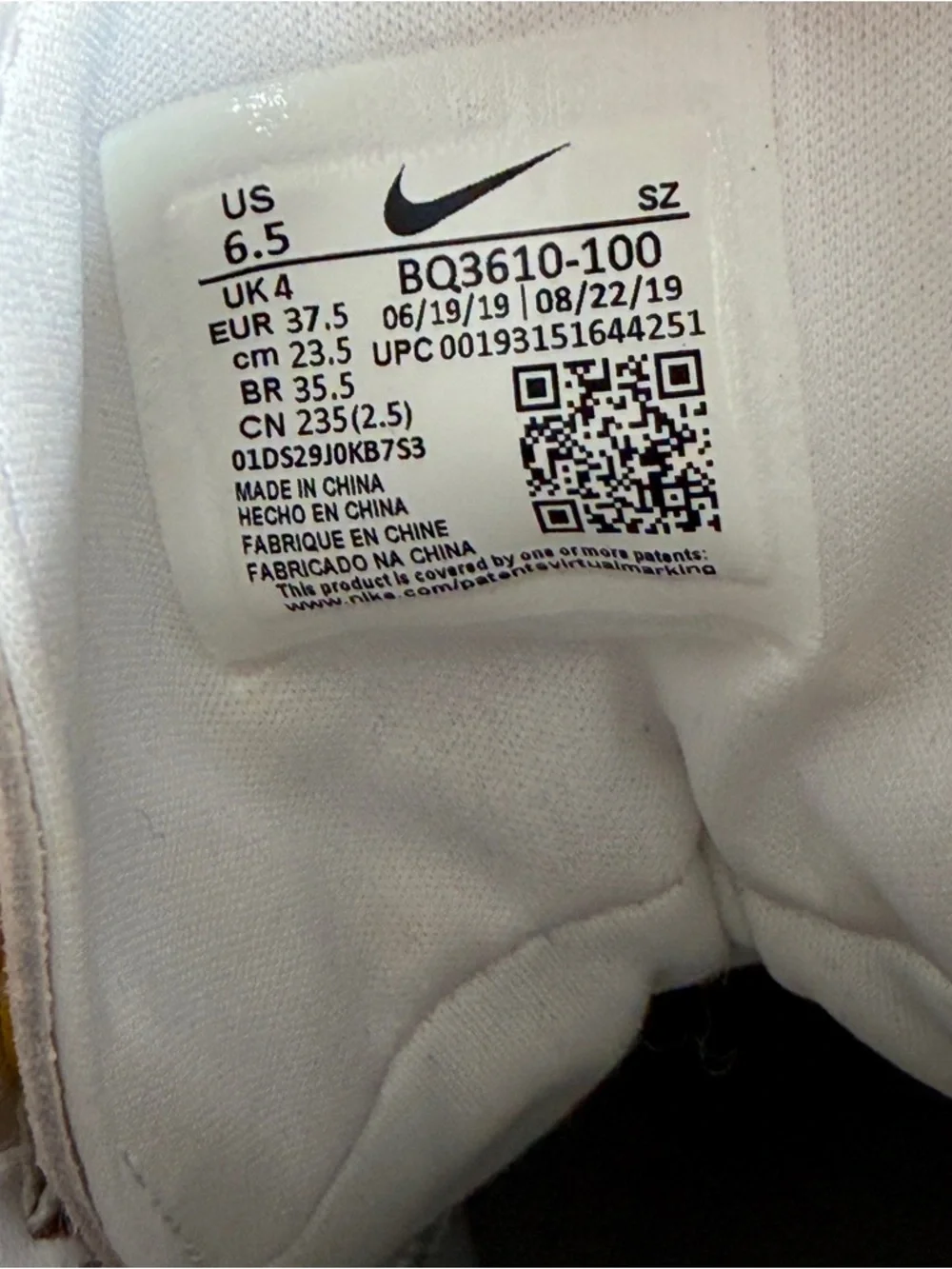 Nike Vandalised LX sneakers in the White/Chrome Yellow colorway size 6.5 women’s - Picture 8 of 10